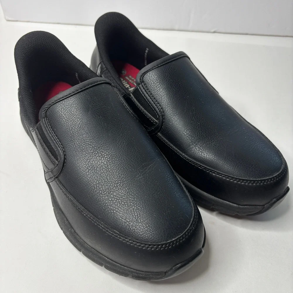 Skechers Slip-ins Mens 9.5 Wide Black Nampa-Groton SR Slip Resistant Work Shoes